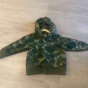 Kids BAPE Green Camouflage Hoodie